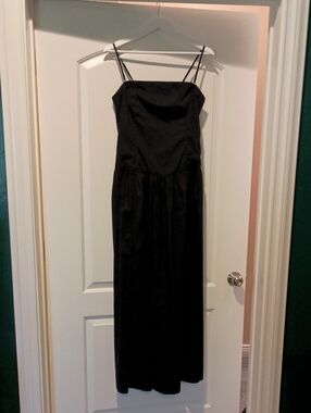 Abercrombie & Fitch Black Double-Spaghetti Strap Maxi Dress Large Tall